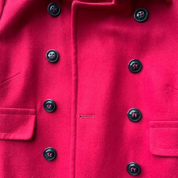 DKNY Peacoat in Red with Black Buttons. Size 4. - Picture 9 of 9